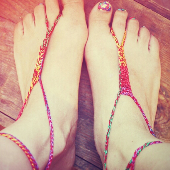 Bohemian foot ties handmade - Picture 3 of 4