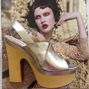 Gold Steve Madden platforms