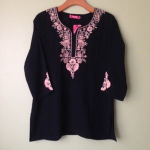 Black embroidered shirt new with tags
