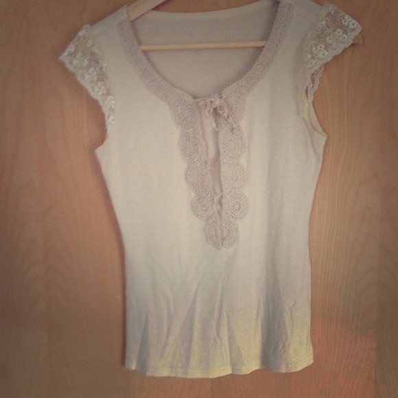 Cream Crochet & Lace top