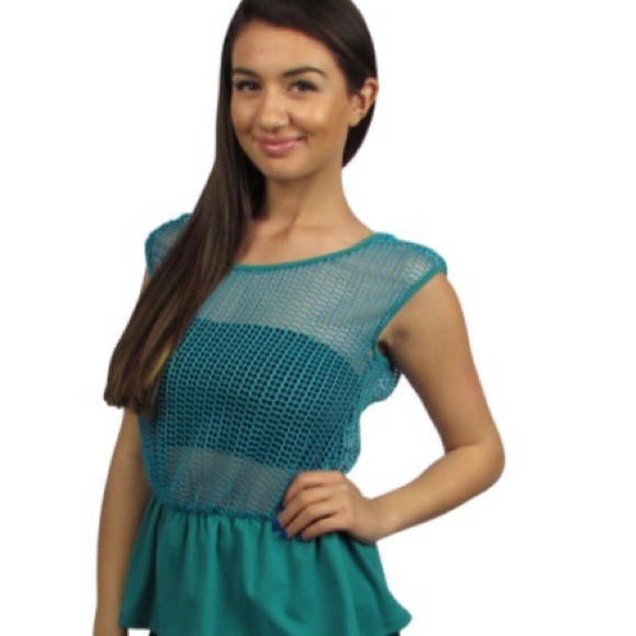 Fishnet Peplum Top