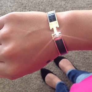 "H" letter cuff bangle