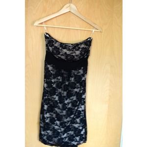 Strapless lace dress