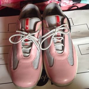 PRADA Rose Pink America's Cup Sneakers Size 37/7