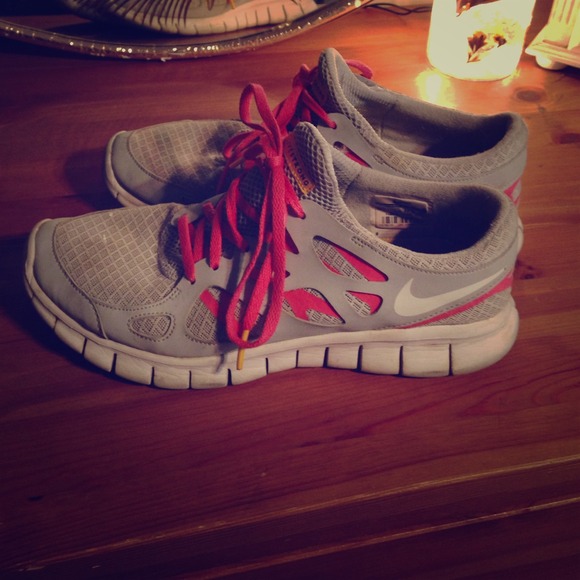 Pink and grey nikes
