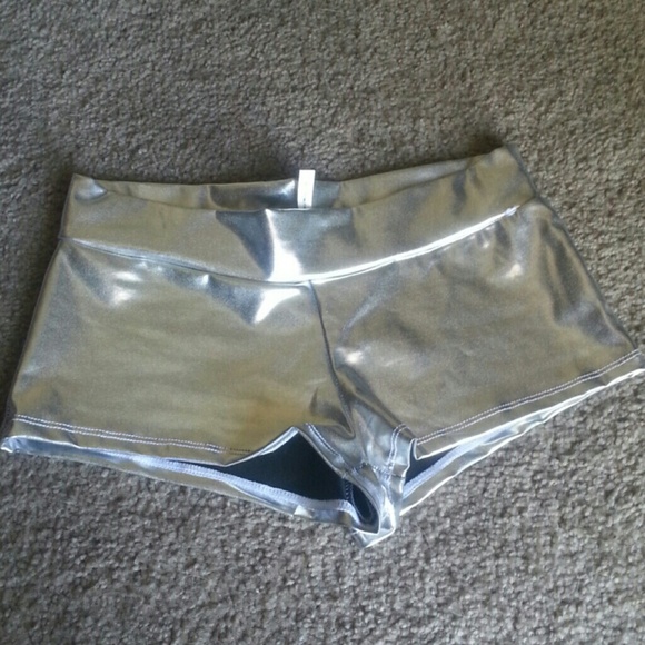 Silver Metallic Spandex Gogo or Rave shorts!
