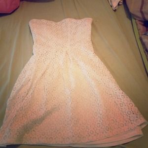 Strapless white dress