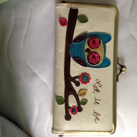 Authentic natural life owl wallet