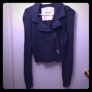 Abercrombie and Fitch navy side zipper jacket