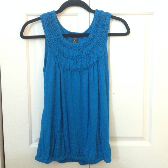 Sapphire blue Flowy tank with top detail.