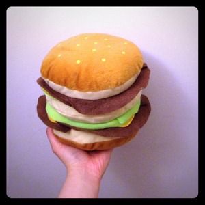 Hamburger plush CD holder