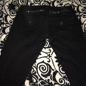 Studded True Religion skinny black jeans