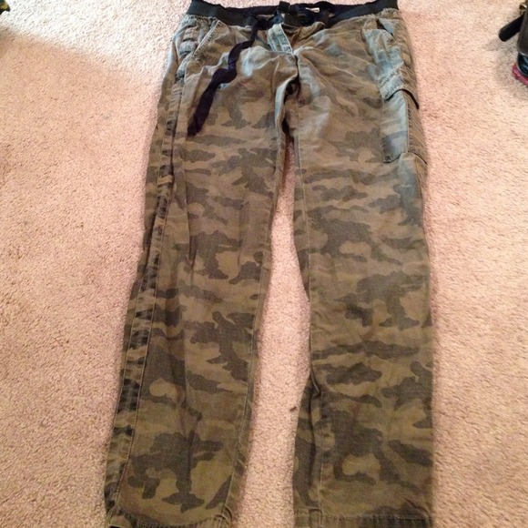 J. Crew camo pants with sexy feminine touches!