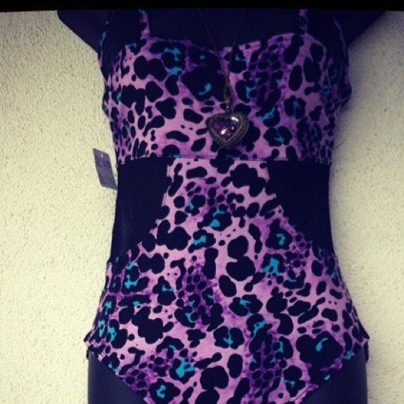 Leopard purple onesie
