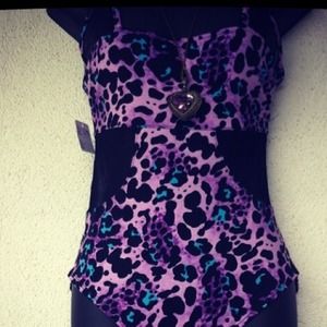 Leopard purple onesie
