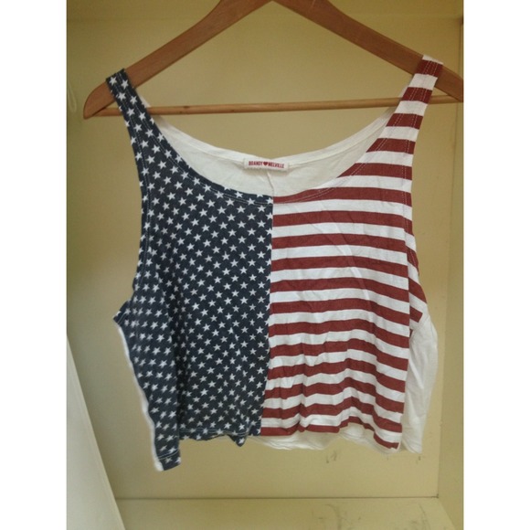 ⚠️SOLD⚠️ Brandy Melville American Flag Crop Top