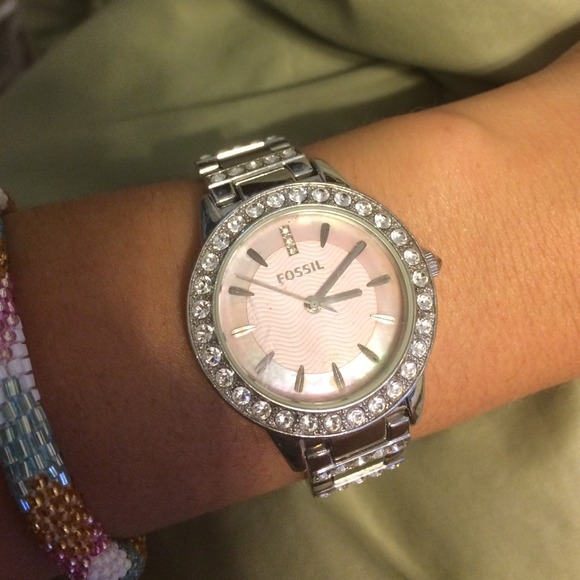 Silver fossil watch!! 💗💗