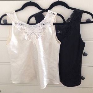 Silk w/lace on chest tanks