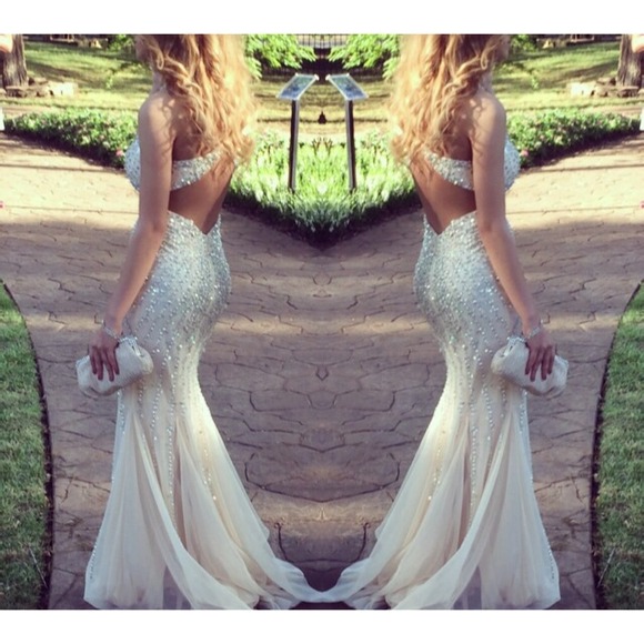 Prom Dress Champagne Sean Collection