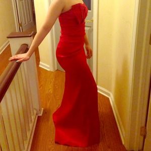 Red Mermaid Prom Gown