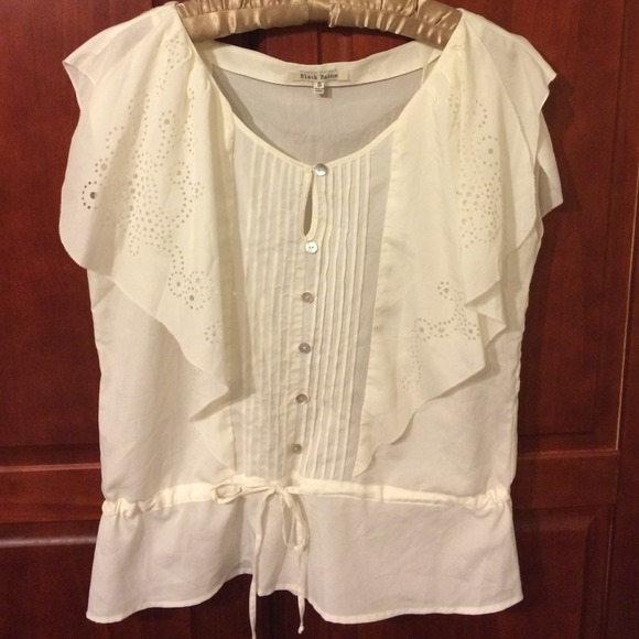 Flutter sleeve tie waist top - Picture 1 of 4