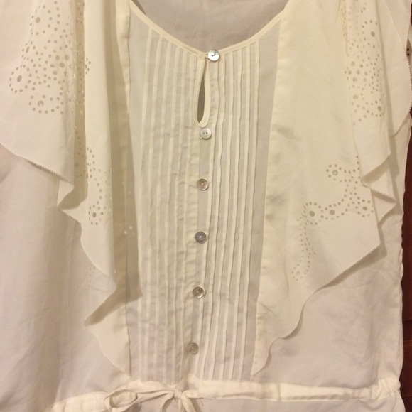 Flutter sleeve tie waist top - Picture 3 of 4