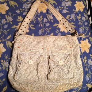 Gap Blue and white floral corduroy tote bag