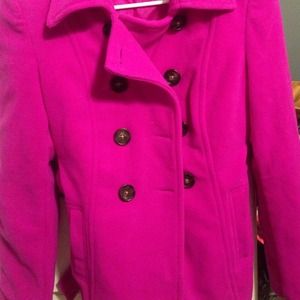 Purple pea coat, size small. Perfect condition