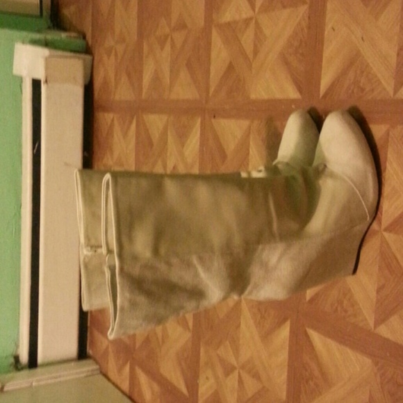 Faux suede calf boots