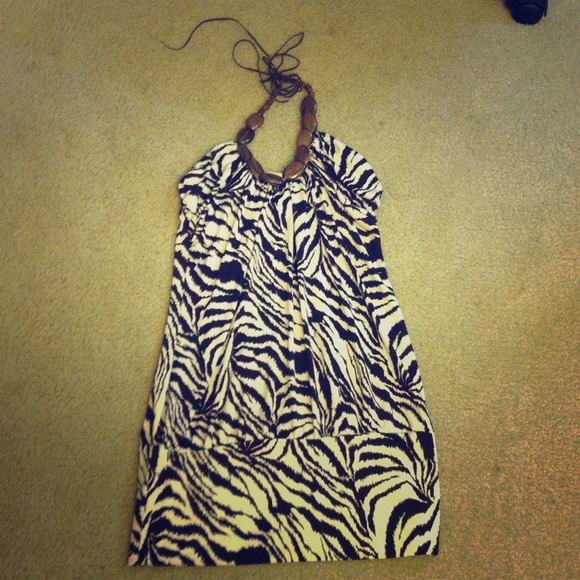 Zebra print beach dress