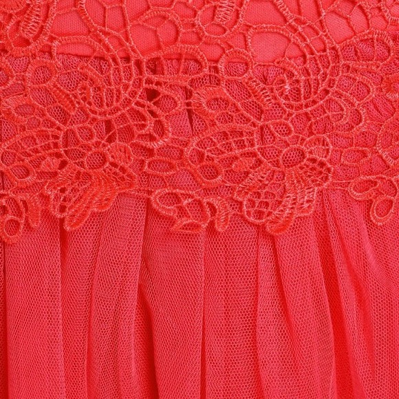 Coral crochet lace tulle sheath dress S-M NWT - Picture 4 of 4