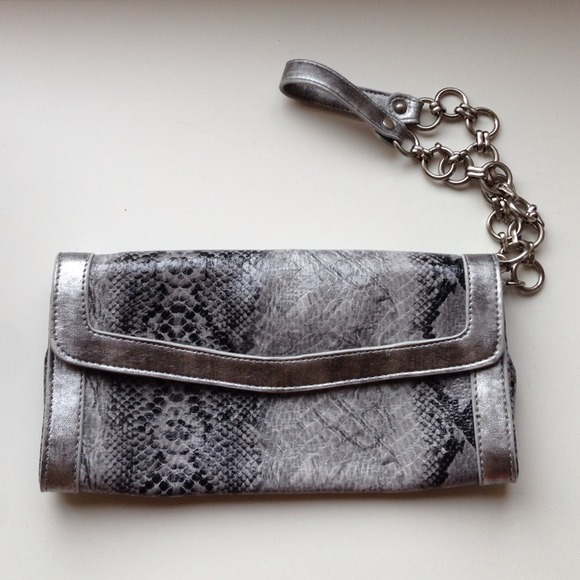 Silver Animal Print Clutch
