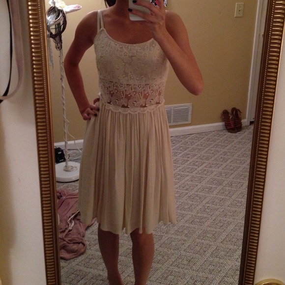 White/creme lace floral dress