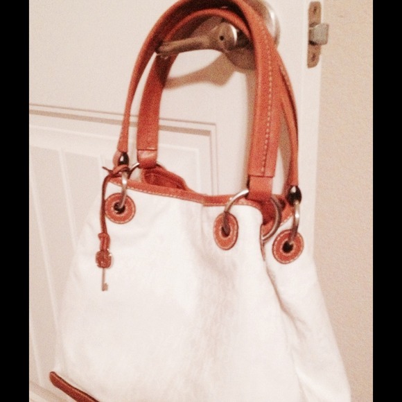 White Fossil Handbag with leather trim - NEW!