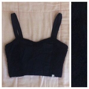 Navy blue lace crop tank top. *NWOT