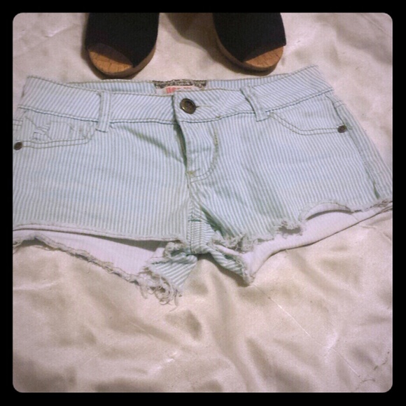 REDUCED!! Green and white striped shorts!