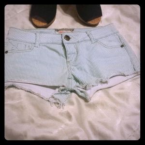 REDUCED!! Green and white striped shorts!