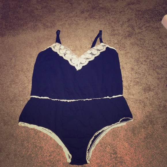black nighty with lace detail