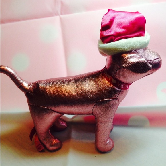 Victoria Secret Mini dog - With Santa hat. Shinny.