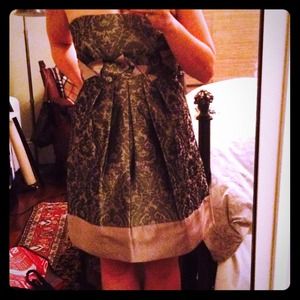 Strapless silver BCBG dress sz 8