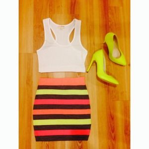 Neon bandage skirt