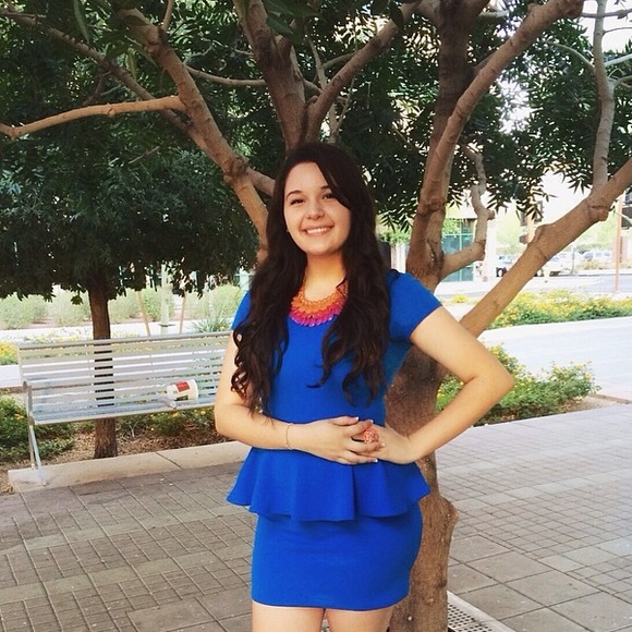 Blue peplum dress