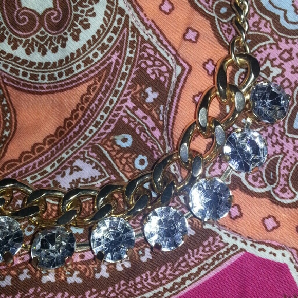 Gold and Crystal Statement Necklace