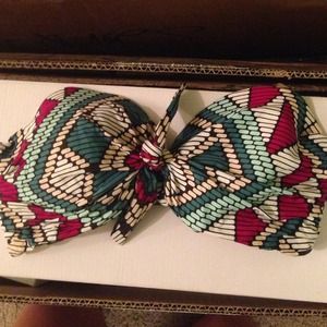 L*Space tribal swim strapless top