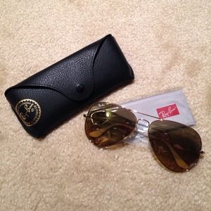 Ray Ban sunglasses rb3025 xlarge gold w/brown lens