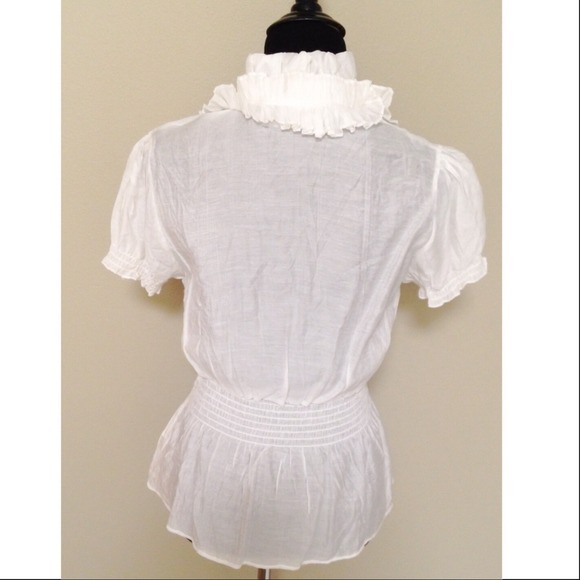 White Ruffled Front Top - Picture 2 of 3