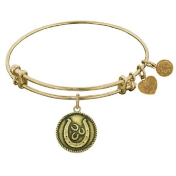 Gold Tone Lucky Horse Shoe Bracelet