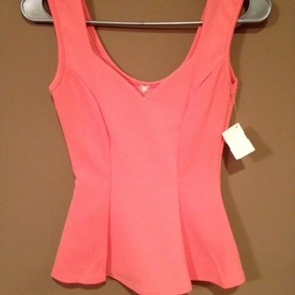 Coral peplum top