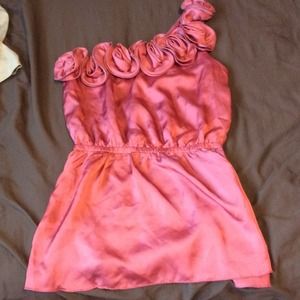 Pink one shoulder dress shirt