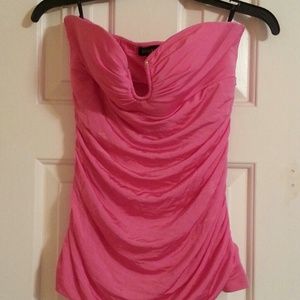Bebe Hot pink strapless top